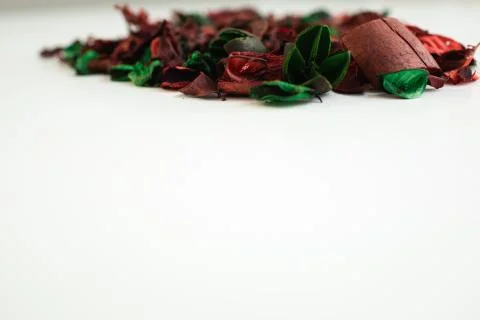 Flowers composition. Frame made of dried rose flowers on white background Stock Photos