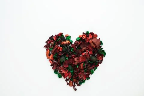 Flowers composition. Frame made of dried rose flowers on white background Stock Photos