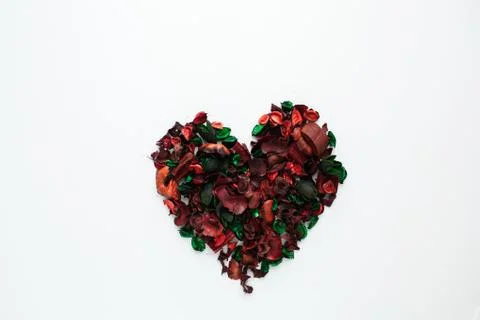 Flowers composition. Frame made of dried rose flowers on white background Stock Photos