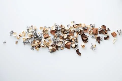 Flowers composition. Frame made of dried rose flowers on white background Stock Photos
