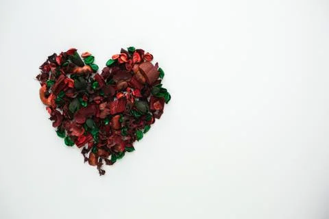 Flowers composition. Frame made of dried rose flowers on white background Stock Photos