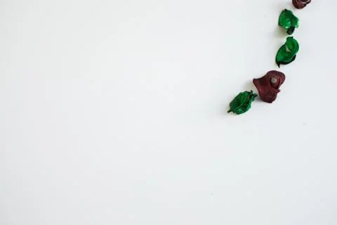 Flowers composition. Frame made of dried rose flowers on white background Stock Photos