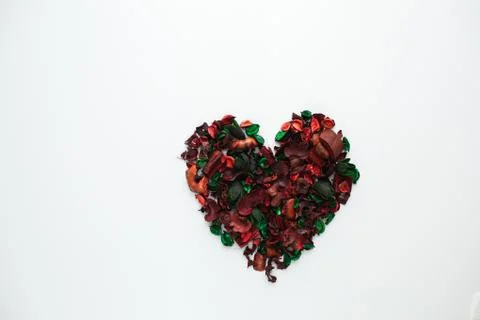 Flowers composition. Frame made of dried rose flowers on white background Stock Photos