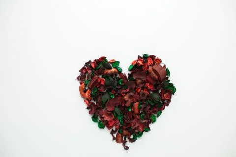 Flowers composition. Frame made of dried rose flowers on white background Stock Photos