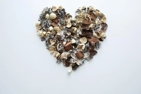 Flowers composition. Frame made of dried rose flowers on white background Stock Photos