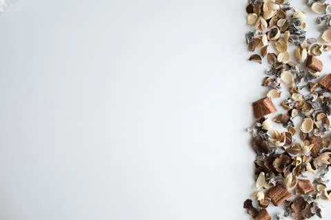 Flowers composition. Frame made of dried rose flowers on white background Stock Photos