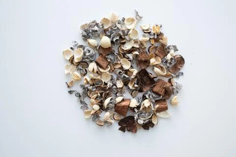 Flowers composition. Frame made of dried rose flowers on white background Stock Photos
