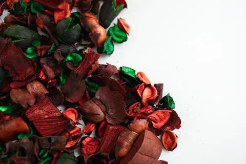 Flowers composition. Frame made of dried rose flowers on white background Stock Photos