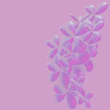 Flowers composition. Frame made of pink flowers. 3d Stock Illustration