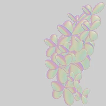 Flowers composition. Frame made of transparent flowers. 3d Stock Illustration