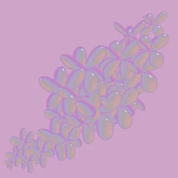 Flowers composition. Frame made of transparent flowers. 3d Stock Illustration