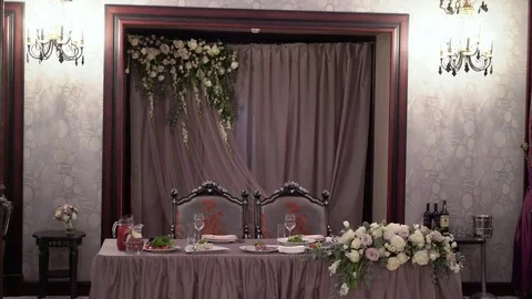 Flowers composition on a table Stock Footage