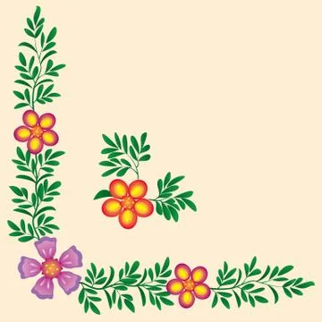 Flowers corner decoration Stock Illustration
