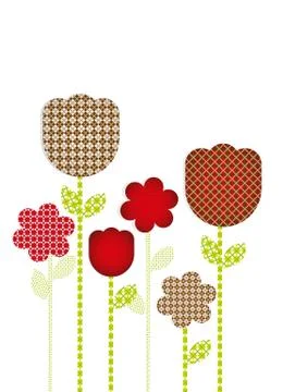 Flowers cut with different patterns, vector illustration Illustrazione stock