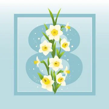 Flowers Daffodils Card Illustrazione stock