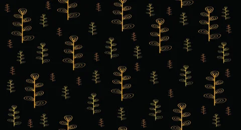 Flowers dark background repeating hand drawn style Stock Illustration