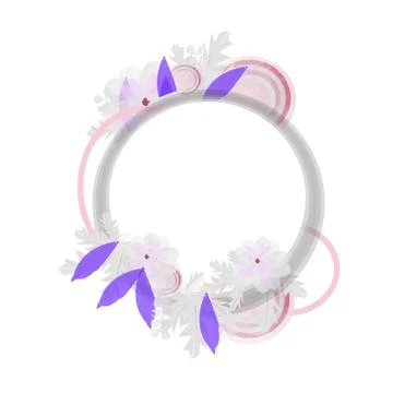 Flowers decorative circular border Stock Illustration
