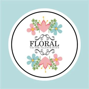 Flowers design over blue background vector illustration Ilustração Stock