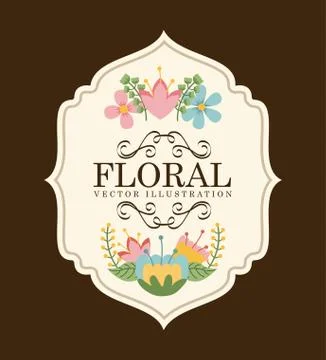 Flowers design over brown background vector illustration Ilustração Stock