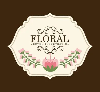 Flowers design over brown background vector illustration Ilustração Stock