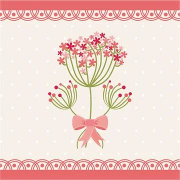 Flowers design over  pink background vector illustration Ilustração Stock