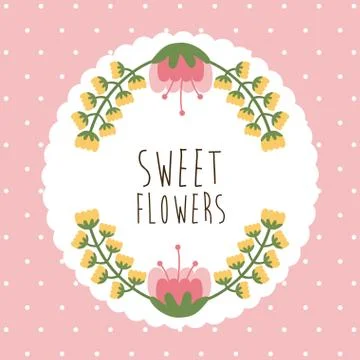Flowers design over pink  background vector illustration Ilustração Stock