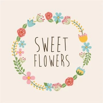 Flowers design over pink  background vector illustration Ilustração Stock