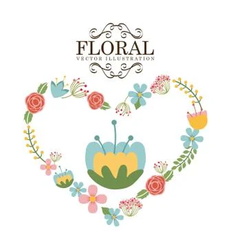 Flowers design over white background vector illustration Ilustração Stock