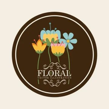 Flowers design over white background vector illustration Ilustração Stock
