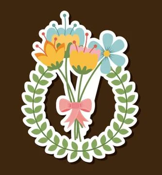 Flowers design over white background vector illustration Ilustração Stock