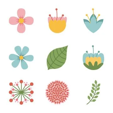 Flowers design over white background vector illustration Ilustração Stock