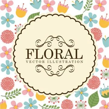 Flowers design over white background vector illustration Ilustração Stock
