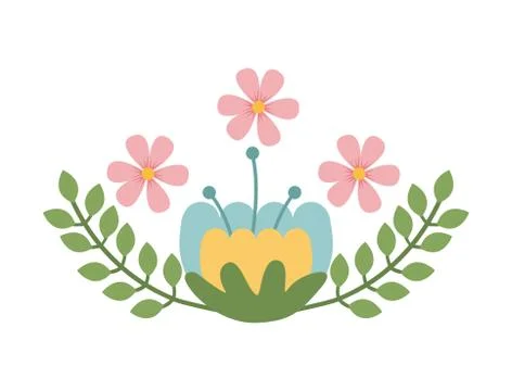 Flowers design over white background vector illustration Ilustração Stock