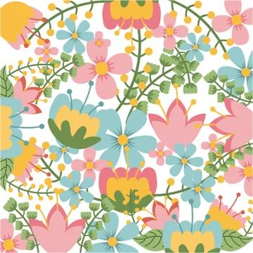 Flowers design over white background vector illustration Ilustração Stock