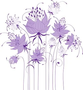 Flowers design on white Stock Illustration