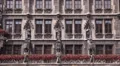 Flowers Detail Front Facade Main Entrance Kings Statues Munich New Town Hall Day HD Footage