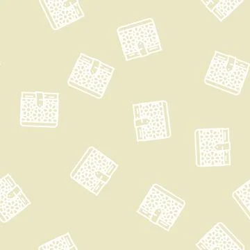 Flowers on diary cover line vector seamless pattern Stock Illustration