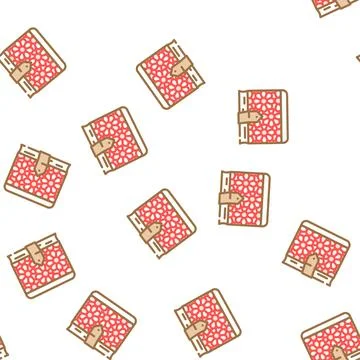 Flowers on diary cover vector seamless pattern Stock Illustration