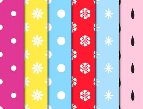 Flowers easter foliage vector dots seamless pattern background geometric flat Illustrazione stock