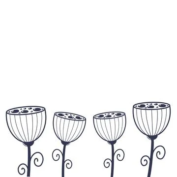 Flowers empty background postcard poster lotus Illustrazione stock