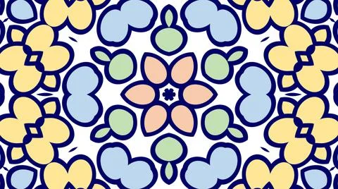 Flowers Floral Complex Kaleidoscope Geometric Abstract Pattern Stock Illustration