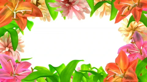 Flowers frame, 3d animation 스톡 동영상 764562