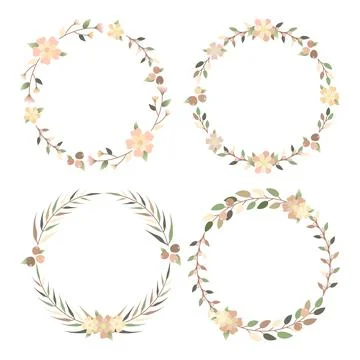 Flowers Frame Collection. Stock Illustration