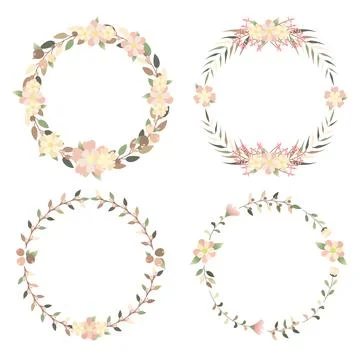 Flowers Frame Collection. Stock Illustration