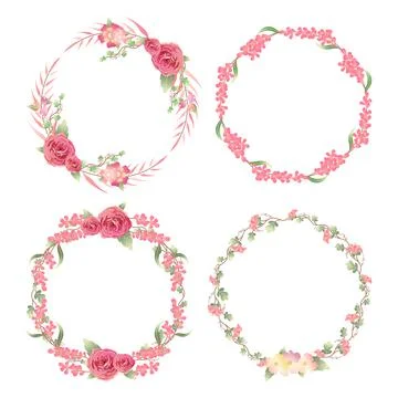 Flowers Frame Collection. Stock Illustration