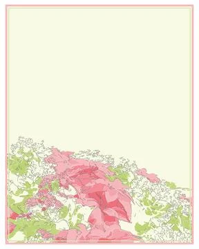 Flowers frame with copy space,floral theme greeting card. Stock Illustration