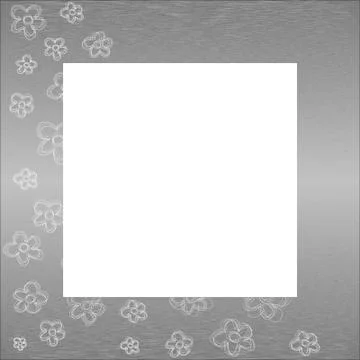 Flowers frame with metallic texture Stock Illustration