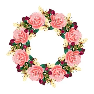 Flowers frame  wreath  vector Illustrazione stock