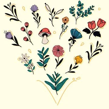 Flowers garden colors pattern Illustrazione stock