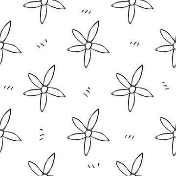 Flowers garden nature pattern doodle hand drawn Stock Illustration